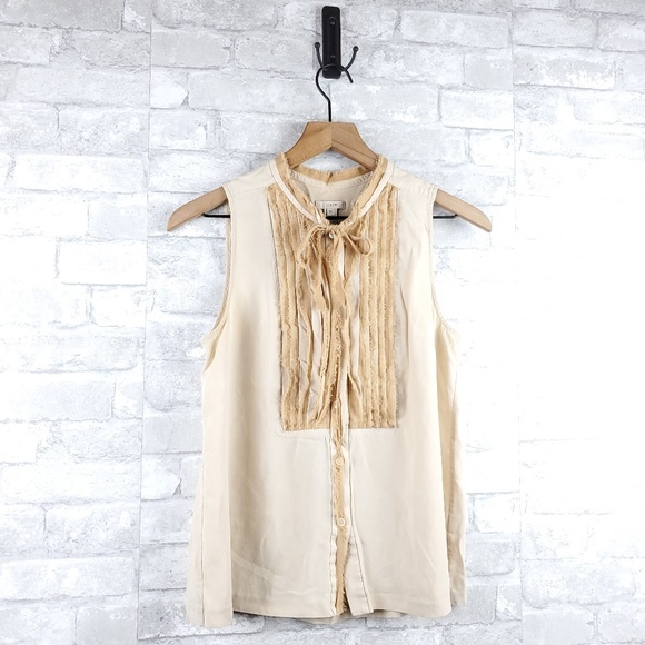 J. Crew Tops - J.Crew Silk pleated Blouse with tie | Size 10